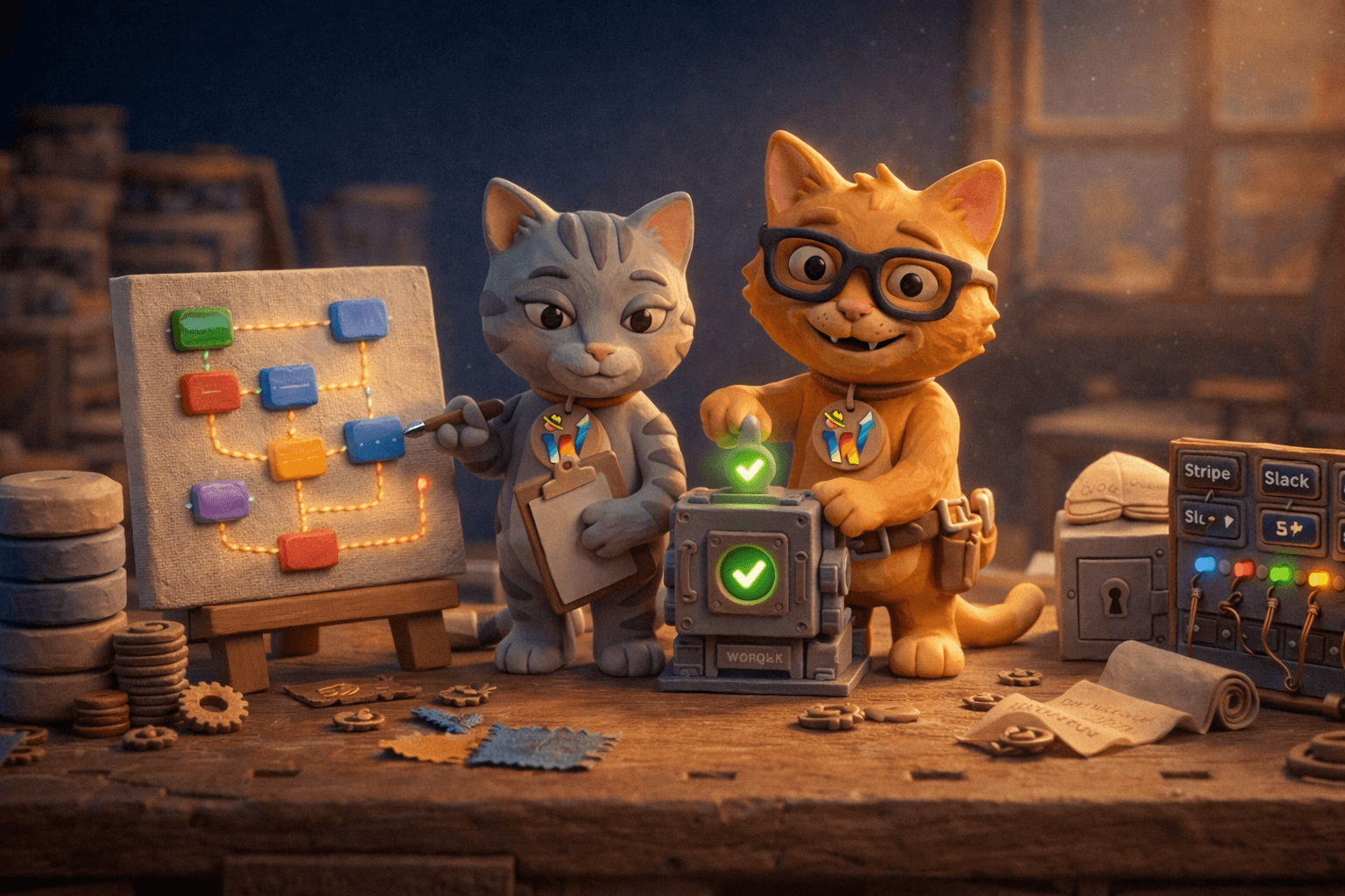 Olive and Pumpkin working